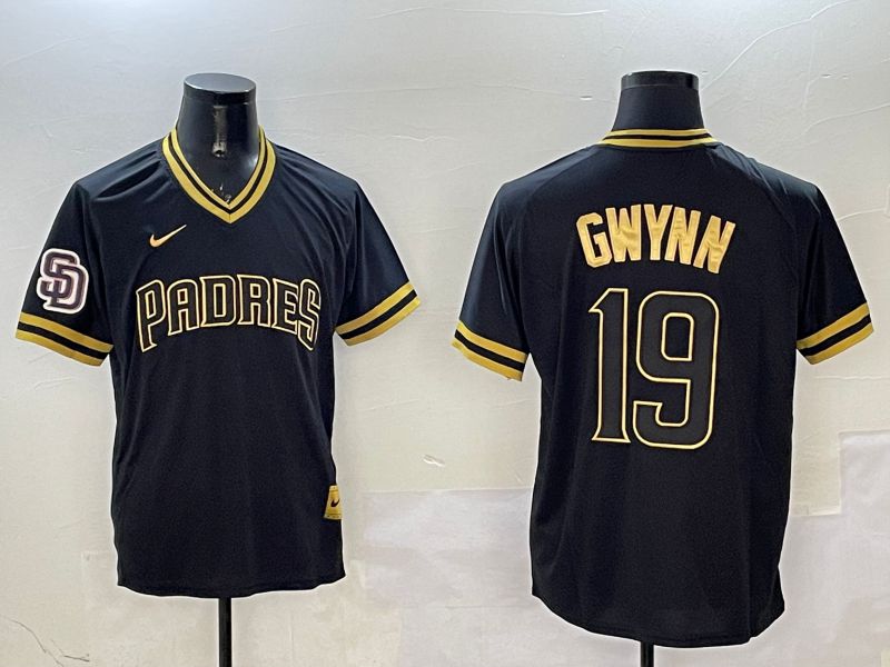 Men San Diego Padres #19 Gwynn Black Gold Game 2025 Nike MLB Jersey style 3251